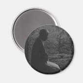 Der japanische Mann kniet in stiller Kontemplation Magnet (Vorderseite/Rückseite)