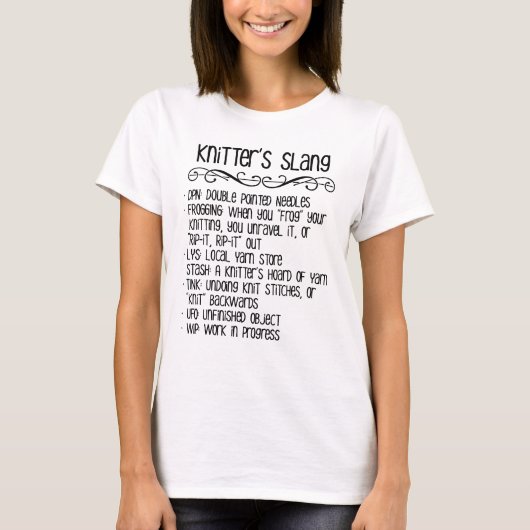Der Jargon-lustiges Stricken des Strickers T-Shirt (Vorderseite)