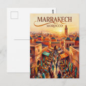 Der Jemaa el-Fnaa Marokko Postkarte (Vorne/Hinten)