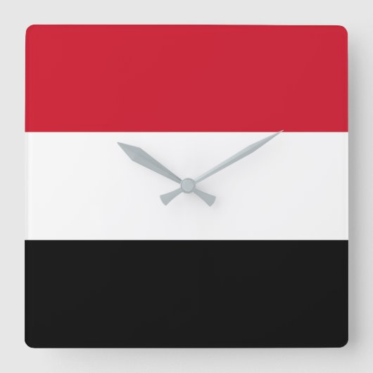 Der Jemen-Flagge Quadratische Wanduhr (Vorderseite)