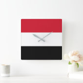 Der Jemen-Flagge Quadratische Wanduhr (Zuhause)