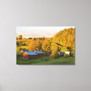 Der Jenne-Bauernhof in Woodstock, Vermont. Herbst. Leinwanddruck