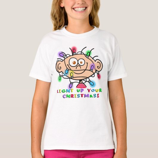 Der Jimmy des Mädchens "leuchten Ihr Weihnachts" T-Shirt (Vorderseite)