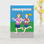 Der Joggen-Karte der lustigen Frauen Karte (Gelbe Blume)