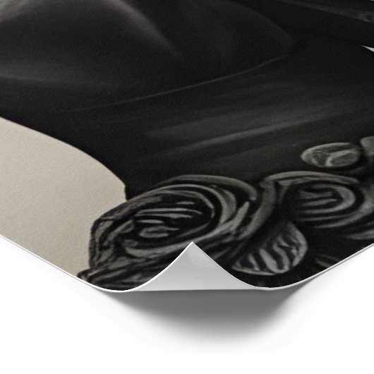 Der Joker Clown in Schwarz und Weiß Poster (Ecke)