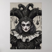Der Joker Clown in Schwarz und Weiß Poster (Vorne)