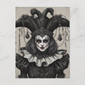 Der Joker Clown in Schwarz und Weiß Postkarte (Vorderseite)