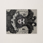 Der Joker Clown in Schwarz und Weiß Puzzle (Horizontal)