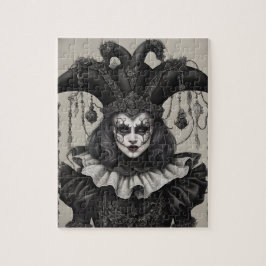 Der Joker Clown in Schwarz und Weiß Puzzle