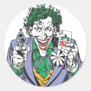Der Joker richtet die Waffe auf ihn Runder Aufkleber