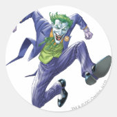 Der Joker springt Runder Aufkleber (Vorderseite)