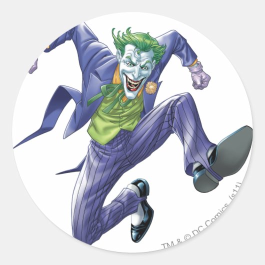 Der Joker springt Runder Aufkleber (Vorderseite)