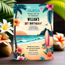 Der Joy hula Luau Surf Aloha Hawaiian 1. Geburtsta