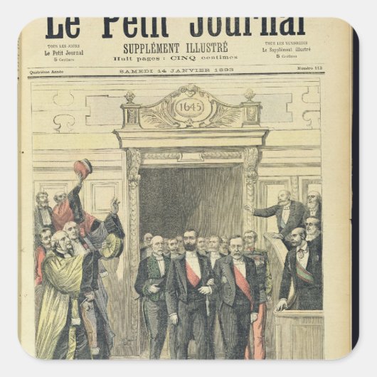 Der Jubiläum von Louis Pasteur an der Sorbonne Quadratischer Aufkleber (Vorderseite)