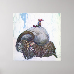 „Der Julbock“ Weihnachtsbock von John Bauer Leinwanddruck