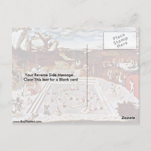Der Jungbrunnen von Lucas Cranach (I) Postkarte (Rückseite)