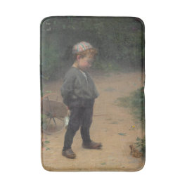 Der junge Biologe mit einem Frosch (von Paul Peel) Badematte