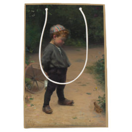 Der junge Biologe mit einem Frosch (von Paul Peel) Mittlere Geschenktüte