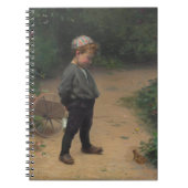 Der junge Biologe mit einem Frosch (von Paul Peel) Notizblock (Vorderseite)