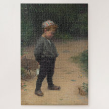 Der junge Biologe mit einem Frosch (von Paul Peel)