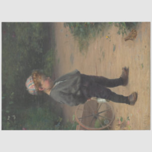 Der junge Biologe mit einem Frosch (von Paul Peel) Seidenpapier