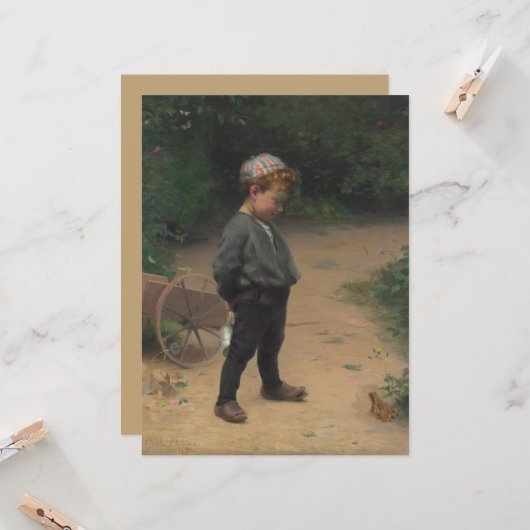 Der junge Biologe (von Paul Peel) Karte (Vorderseite/Rückseite Beispiel)