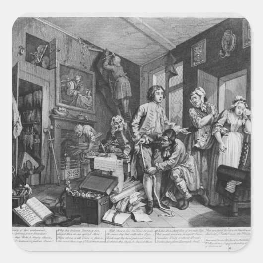 Der junge Erbe übernimmt die Kontrolle über Quadratischer Aufkleber (Vorderseite)