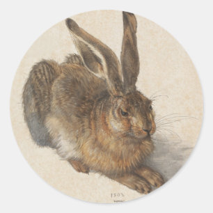 Der junge Hase Runder Aufkleber