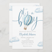 Der junge Heißluftballon ist in einer Babydusche u Einladung (Vorne/Hinten)