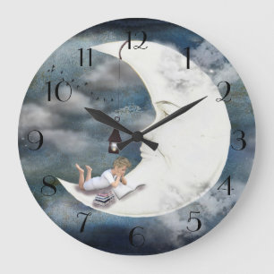 Der Junge im Mond Große Wanduhr