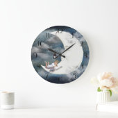 Der Junge im Mond Große Wanduhr (Zuhause)