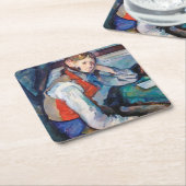 Der Junge im Roten Westen, Cezanne Rechteckiger Pappuntersetzer (angewinkelt)