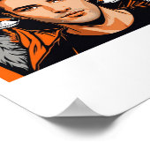 Der junge Junge und der orange Fuchs Aufkleber Poster (Ecke)