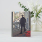 Der junge Mann an seinem Fenster von Gustave Caill Postkarte (Stehend Vorderseite)