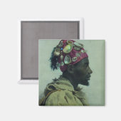 Der junge Mann in Profil (Profil aux coquillages) Magnet (Vorderseite/Rückseite)