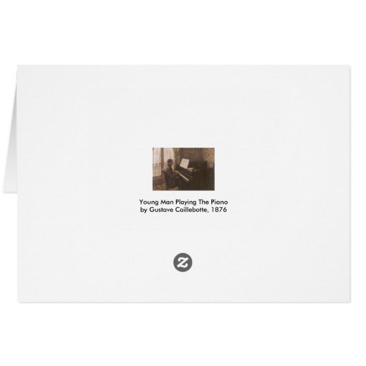 Der junge Mann spielt Klavier von Gustave Caillebo (Rückseite Horizontal)