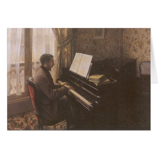 Der junge Mann spielt Klavier von Gustave Caillebo (Vorderseite (Horizontal))