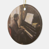 Der junge Mann spielt Klavier von Gustave Caillebo Keramikornament (Links)