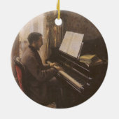 Der junge Mann spielt Klavier von Gustave Caillebo Keramikornament (Hinten)