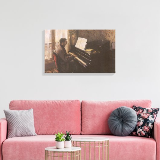 Der junge Mann spielt Klavier von Gustave Caillebo Leinwanddruck (Insitu (Wohnzimmer))