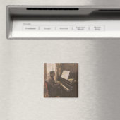 Der junge Mann spielt Klavier von Gustave Caillebo Magnet (In Situ (Geschirrspüler))
