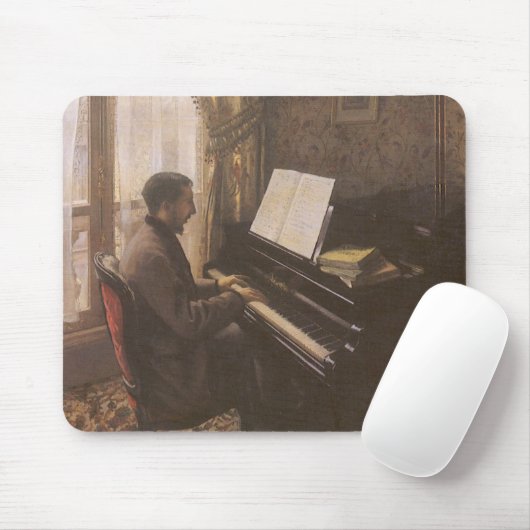 Der junge Mann spielt Klavier von Gustave Caillebo Mousepad (Mit Mouse)