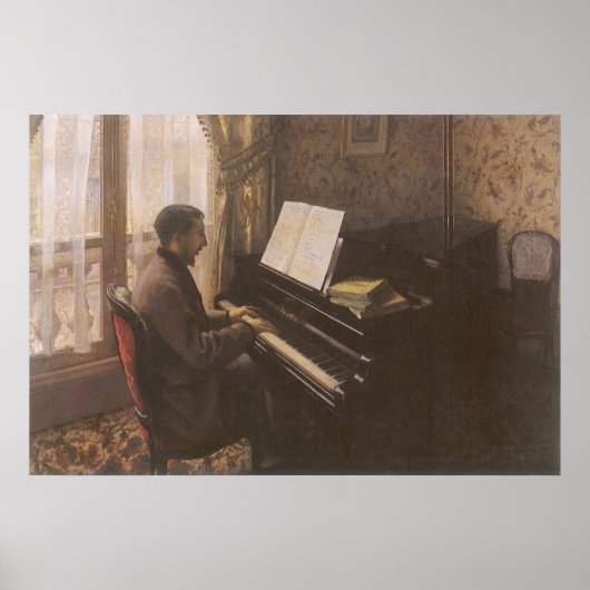 Der junge Mann spielt Klavier von Gustave Caillebo Poster (Vorne)