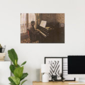Der junge Mann spielt Klavier von Gustave Caillebo Poster (Heimbüro)