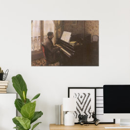 Der junge Mann spielt Klavier von Gustave Caillebo Poster