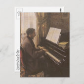 Der junge Mann spielt Klavier von Gustave Caillebo Postkarte (Vorne/Hinten)