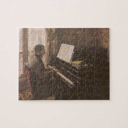 Der junge Mann spielt Klavier von Gustave Caillebo Puzzle (Horizontal)