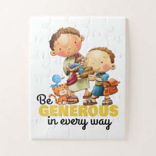 Der Junge mit 5 Lieben und 2 Fischen Kinderpuzzle Puzzle