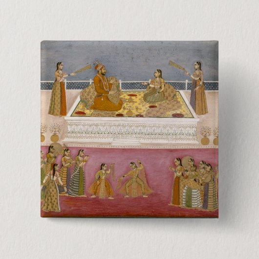 Der junge Mughal Kaiser Mohammed Shah an einem Button (Vorderseite)