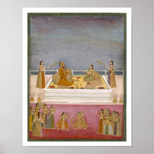 Der junge Mughal Kaiser Mohammed Shah an einem Poster